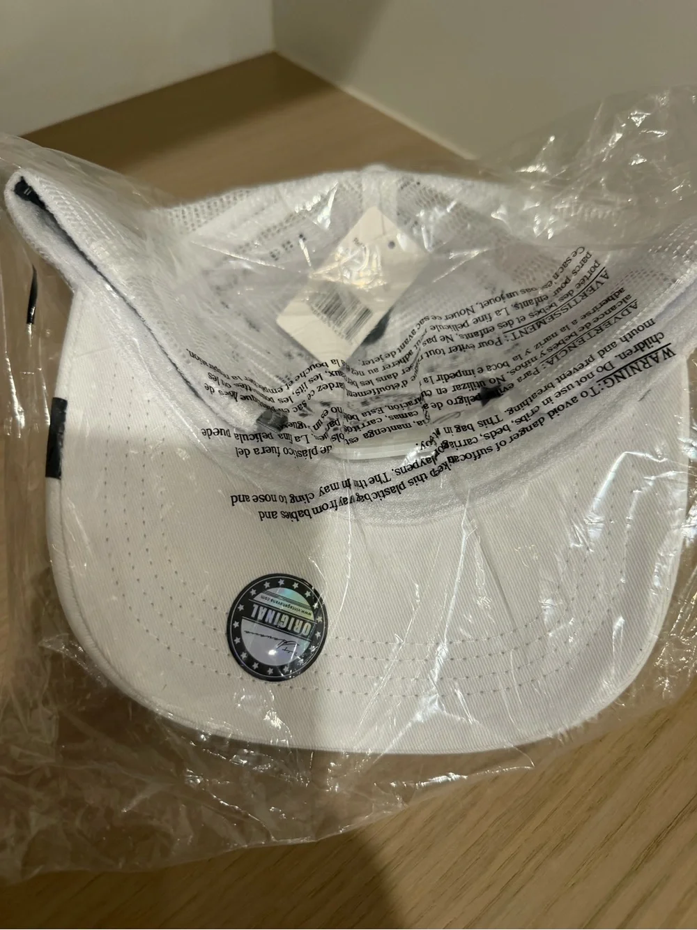 White Cap with Checker Patch and Washed Gold Star Vintage Havana Trucker Hat NWT